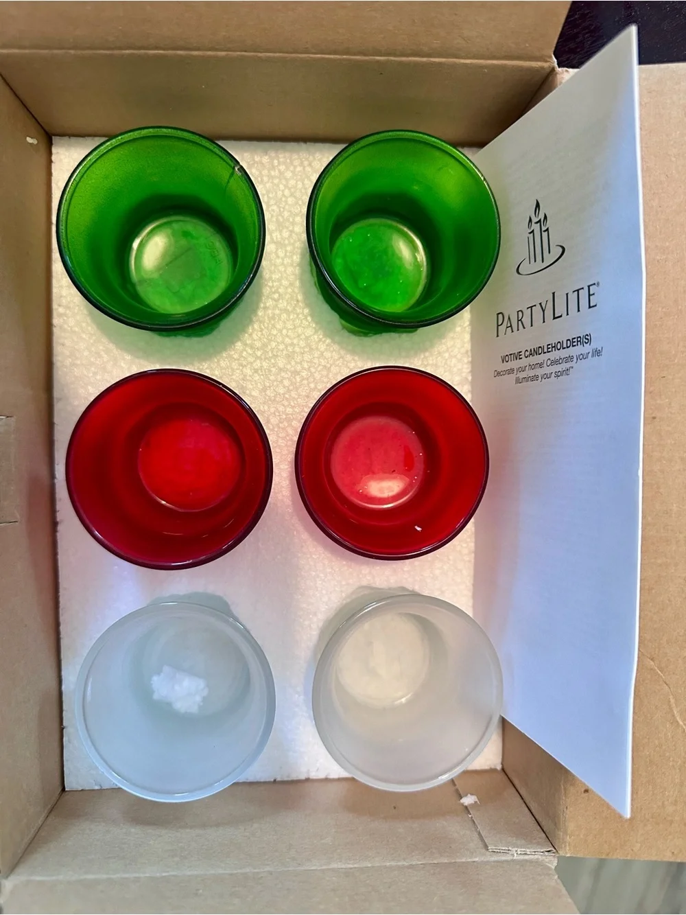 PartyLite Spiral Votive Candle Holder Tree w 6 Frosted Glass Cups - Picture 3 of 7